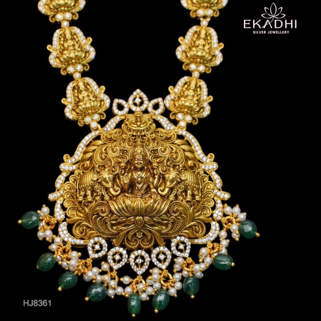 HJ8361 – Nakshi CZ Temple Necklace with Divine Aesthetic