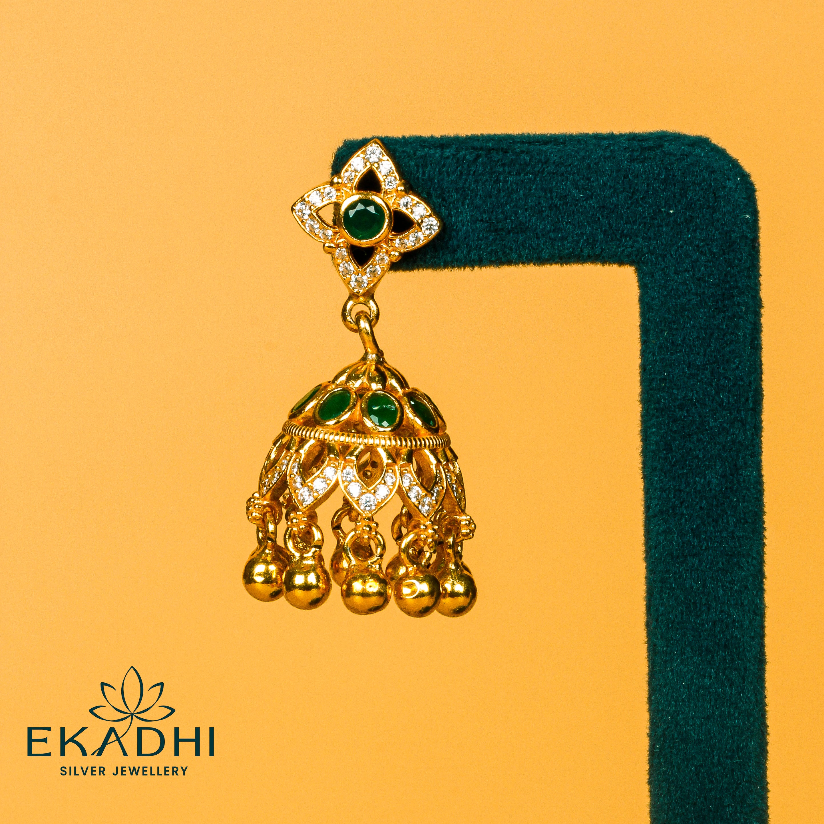 HJ9717 - NAKSHI CZ JHUMKA