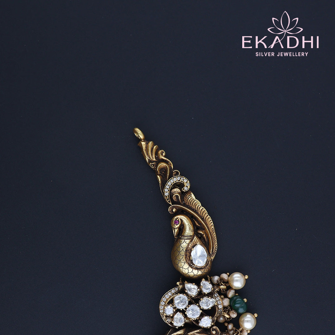 HJ9860 – Temple Style Mossianite Necklace in Traditional Design