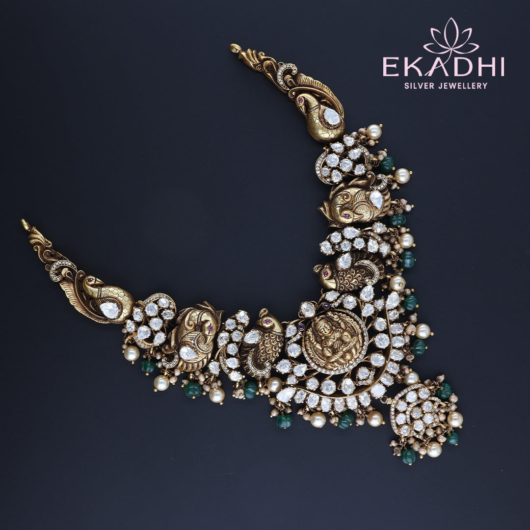 HJ9860 – Temple Style Mossianite Necklace in Traditional Design